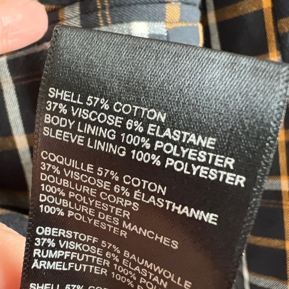 Maeve Anthropologie Womens Oversized Plaid Equestrian Black Fall Blazer Size 2 - Picture 7 of 15